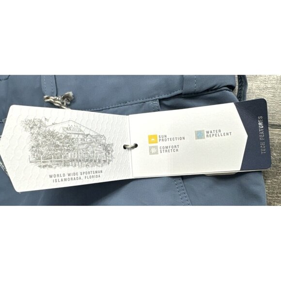 World Wide Sportsman Cargo Pants Mens 44x30 Blue Convertible UPF Stretch NEW - Picture 8 of 8